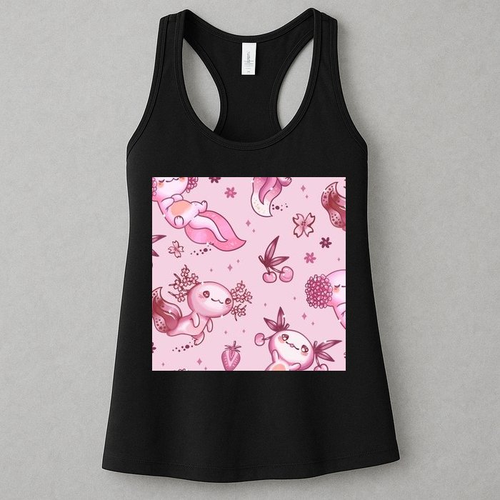 Axolotl Kawaii Pattern Womens Tank Top