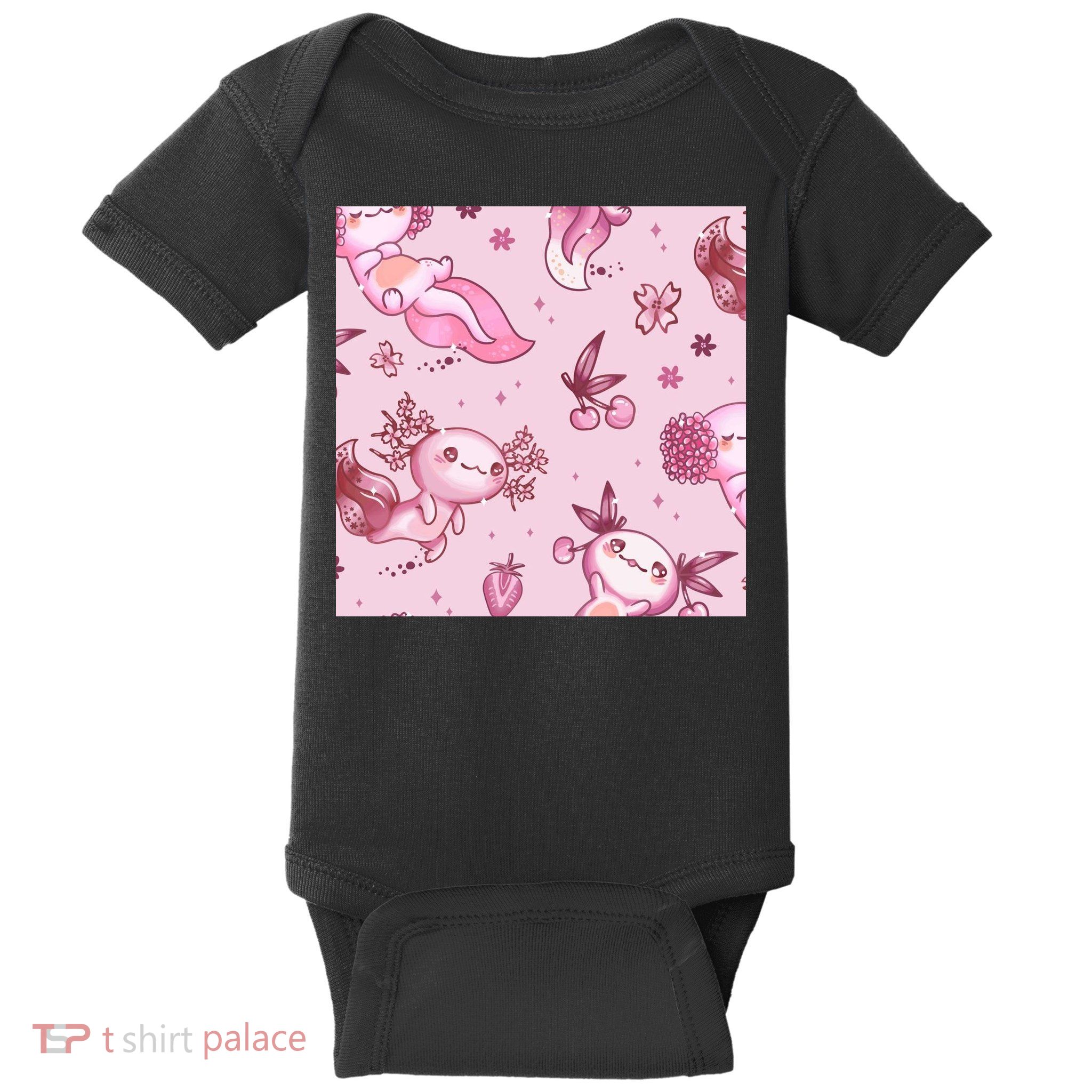 Axolotl Kawaii Pattern Baby Bodysuit