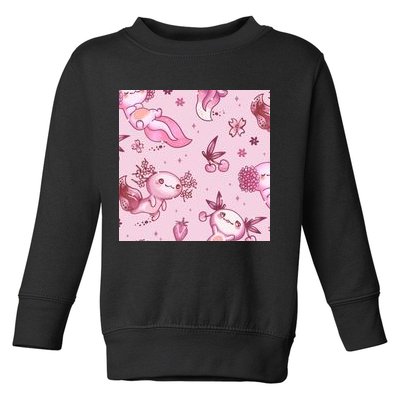 Axolotl Kawaii Pattern Toddler Sweatshirt