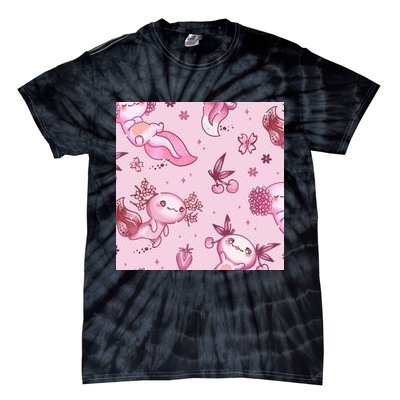 Axolotl Kawaii Pattern Tie-Dye T-Shirt