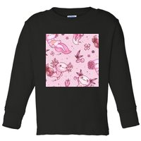 Axolotl Kawaii Pattern Toddler Long Sleeve Shirt