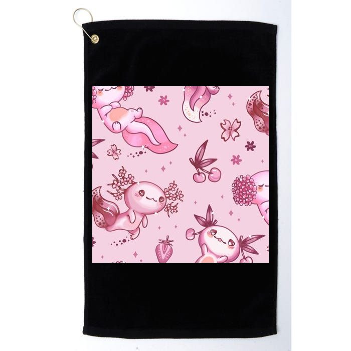 Axolotl Kawaii Pattern Golf Towel
