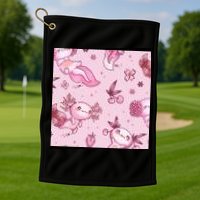 Axolotl Kawaii Pattern Golf Towel
