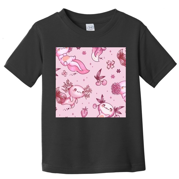 Axolotl Kawaii Pattern Toddler T-Shirt