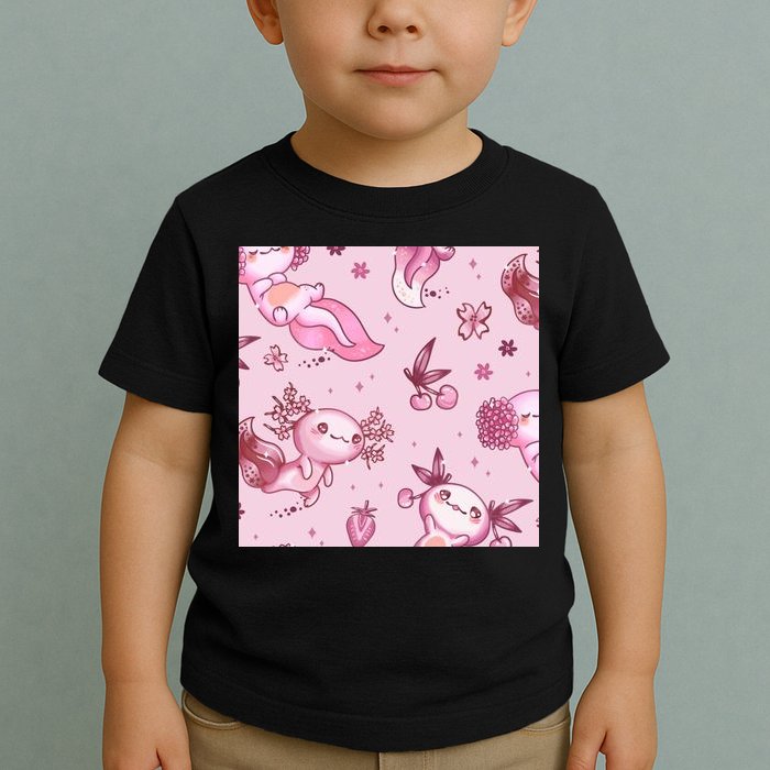 Axolotl Kawaii Pattern Toddler T-Shirt