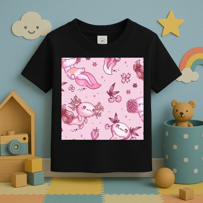 Axolotl Kawaii Pattern Toddler T-Shirt