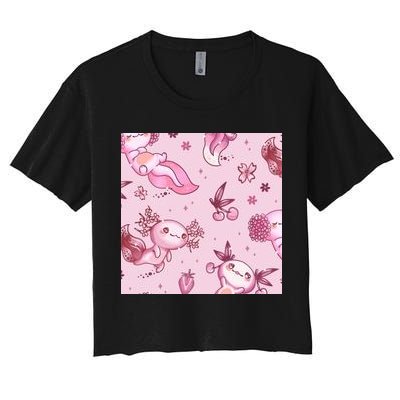 Axolotl Kawaii Pattern Crop Top