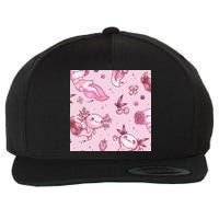 Axolotl Kawaii Pattern Wool Snapback Cap
