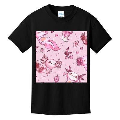 Axolotl Kawaii Pattern Kids T-Shirt