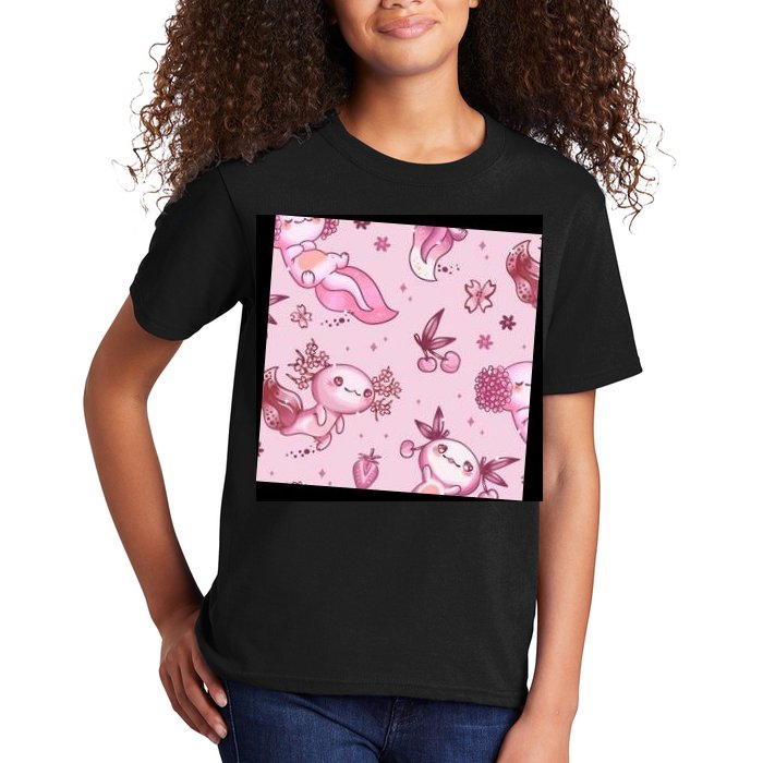 Axolotl Kawaii Pattern Kids T-Shirt