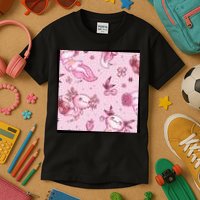 Axolotl Kawaii Pattern Kids T-Shirt