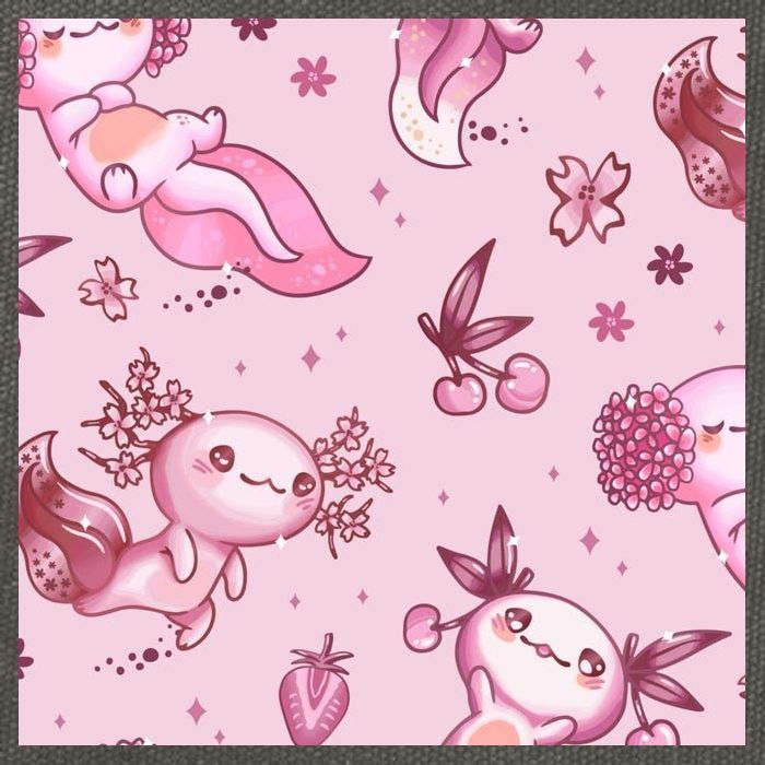 Axolotl Kawaii Pattern Cotton Canvas Backpack