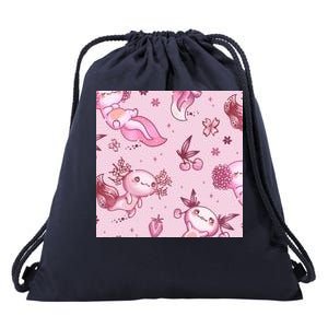 Axolotl Kawaii Pattern Drawstring Bag