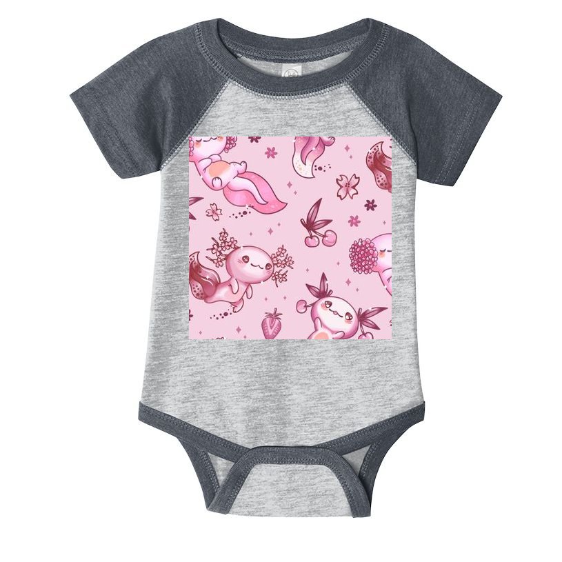 Axolotl Kawaii Pattern Infant Baby Jersey Bodysuit
