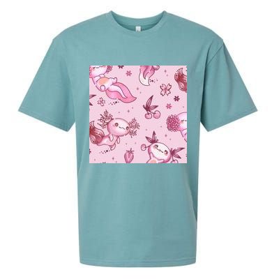 Axolotl Kawaii Pattern Sueded Cloud Jersey T-Shirt