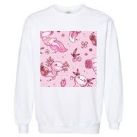 Axolotl Kawaii Pattern Garment-Dyed Sweatshirt