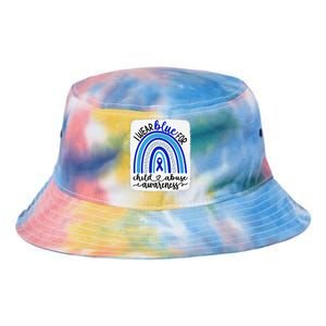 All KidsMatter Pinwheel Blue Rainbow Child Abuse Awareness Tie Dye Newport Bucket Hat