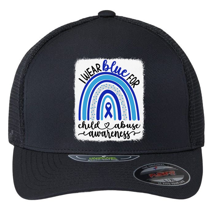 All KidsMatter Pinwheel Blue Rainbow Child Abuse Awareness Flexfit Unipanel Trucker Cap