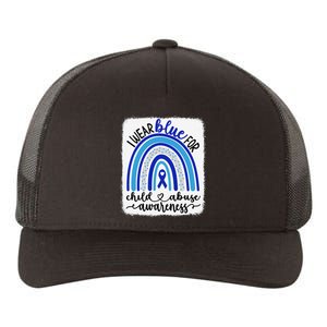 All KidsMatter Pinwheel Blue Rainbow Child Abuse Awareness Yupoong Adult 5-Panel Trucker Hat