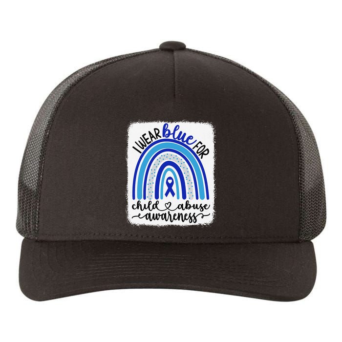 All KidsMatter Pinwheel Blue Rainbow Child Abuse Awareness Yupoong Adult 5-Panel Trucker Hat