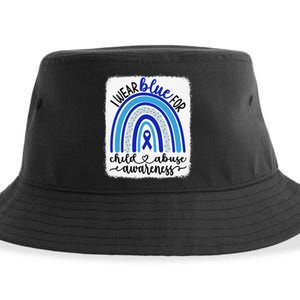 All KidsMatter Pinwheel Blue Rainbow Child Abuse Awareness Sustainable Bucket Hat