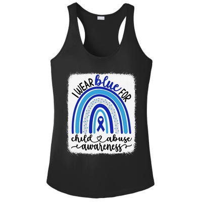All KidsMatter Pinwheel Blue Rainbow Child Abuse Awareness Ladies PosiCharge Competitor Racerback Tank