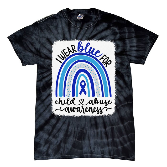 All KidsMatter Pinwheel Blue Rainbow Child Abuse Awareness Tie-Dye T-Shirt