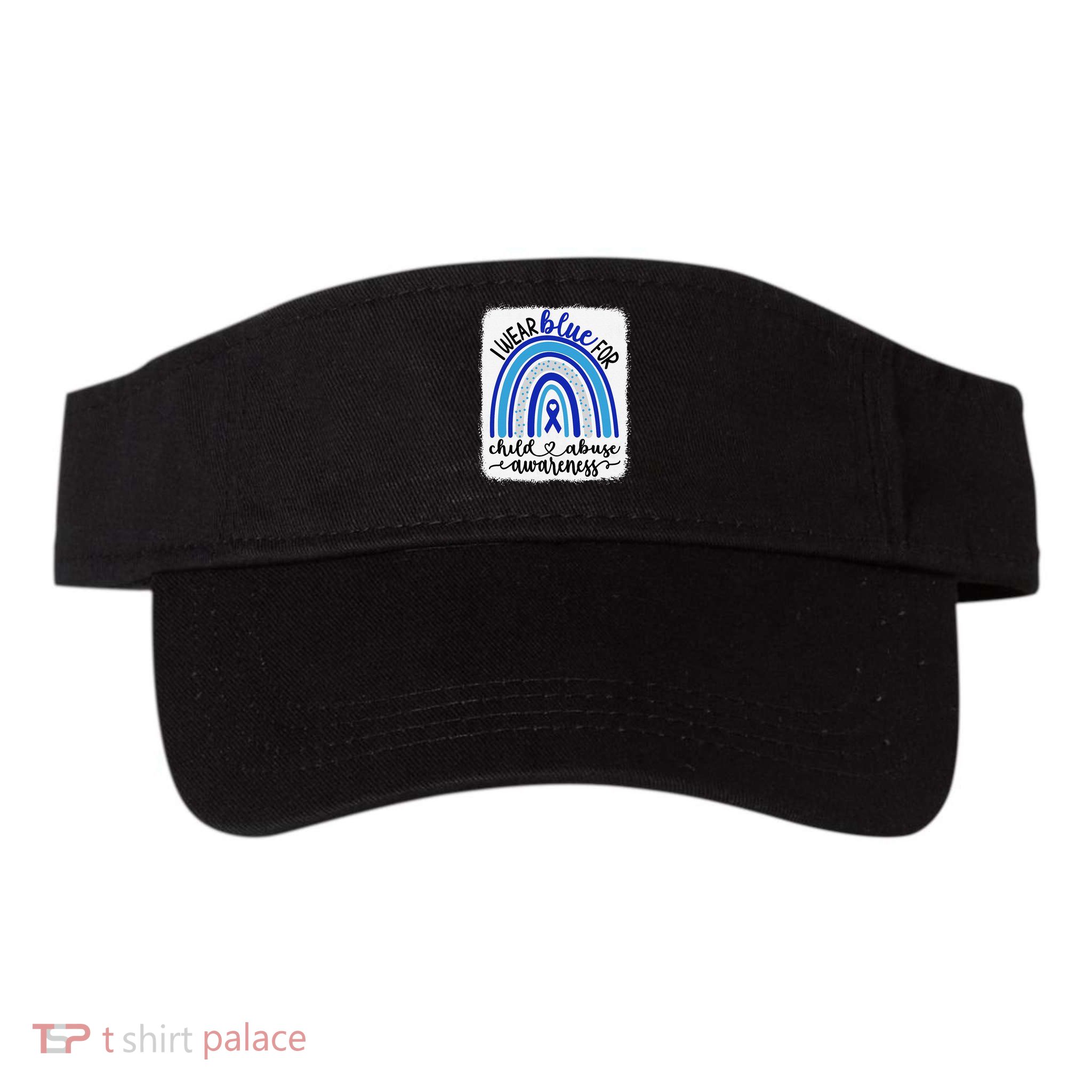 All KidsMatter Pinwheel Blue Rainbow Child Abuse Awareness Visor