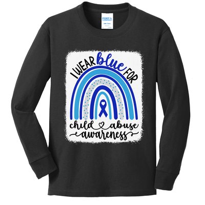 All KidsMatter Pinwheel Blue Rainbow Child Abuse Awareness Kids Long Sleeve Shirt