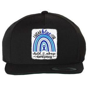 All KidsMatter Pinwheel Blue Rainbow Child Abuse Awareness Wool Snapback Cap