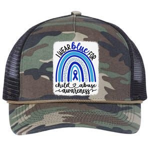 All KidsMatter Pinwheel Blue Rainbow Child Abuse Awareness Retro Rope Trucker Hat Cap