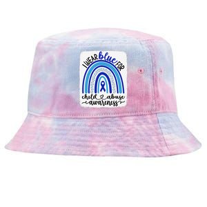 All KidsMatter Pinwheel Blue Rainbow Child Abuse Awareness Tie-Dyed Bucket Hat