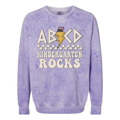 ABCD Kindergarten Rocks Back To School Kindergarten Teacher Colorblast Crewneck Sweatshirt