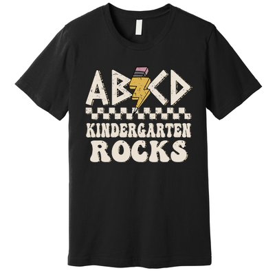 ABCD Kindergarten Rocks Back To School Kindergarten Teacher Premium T-Shirt