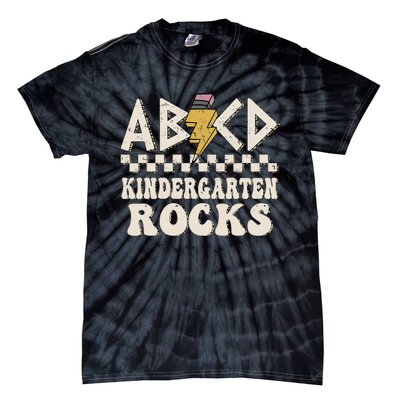 ABCD Kindergarten Rocks Back To School Kindergarten Teacher Tie-Dye T-Shirt