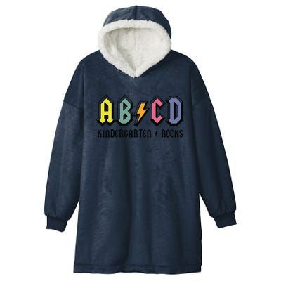 ABCD Kindergarten Rocks Back To School Kindergarten Teacher Hooded Wearable Blanket