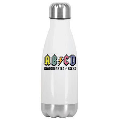 ABCD Kindergarten Rocks Back To School Kindergarten Teacher Stainless Steel Insulated Water Bottle