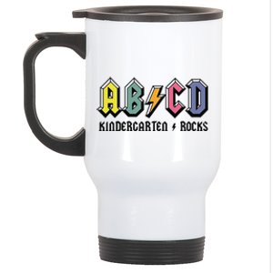 ABCD Kindergarten Rocks Back To School Kindergarten Teacher Stainless Steel Travel Mug