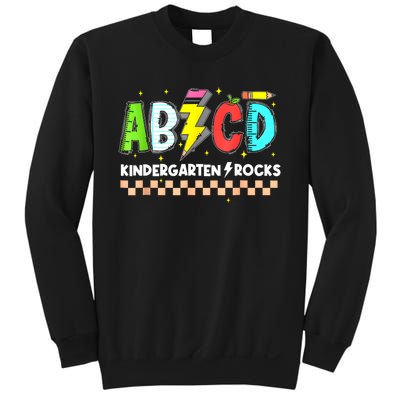 Abcd Kindergarten Rocks Pencil Lightning Teachers Rock S Sweatshirt