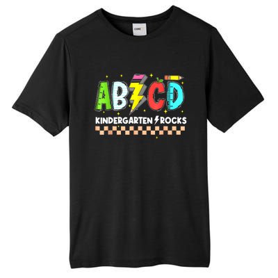 Abcd Kindergarten Rocks Pencil Lightning Teachers Rock S Tall Fusion ChromaSoft Performance T-Shirt