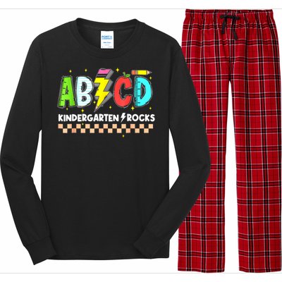 Abcd Kindergarten Rocks Pencil Lightning Teachers Rock S Long Sleeve Pajama Set