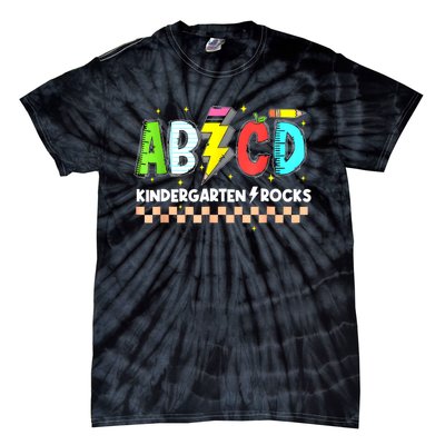 Abcd Kindergarten Rocks Pencil Lightning Teachers Rock S Tie-Dye T-Shirt