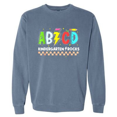 Abcd Kindergarten Rocks Pencil Lightning Teachers Rock S Garment-Dyed Sweatshirt