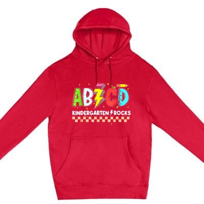 Abcd Kindergarten Rocks Pencil Lightning Teachers Rock S Premium Pullover Hoodie