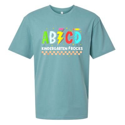 Abcd Kindergarten Rocks Pencil Lightning Teachers Rock S Sueded Cloud Jersey T-Shirt