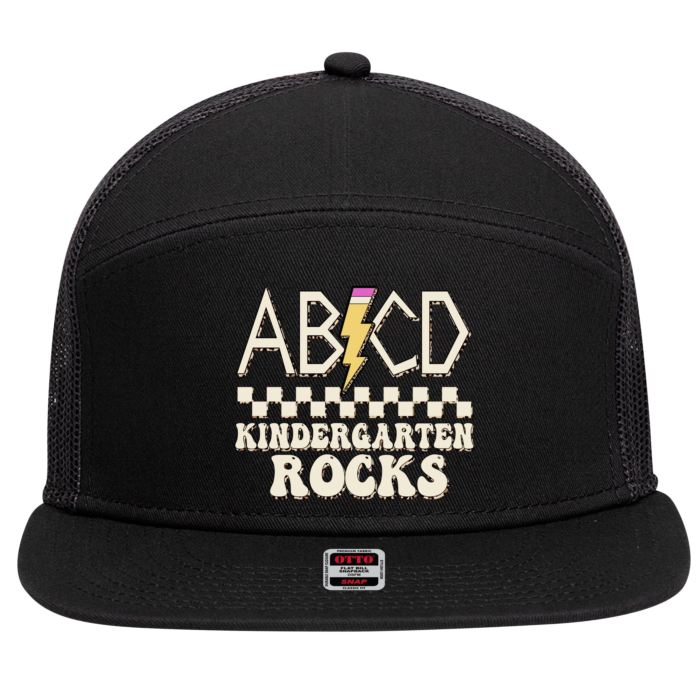 ABCD Kindergarten Rocks 7 Panel Mesh Trucker Snapback Hat