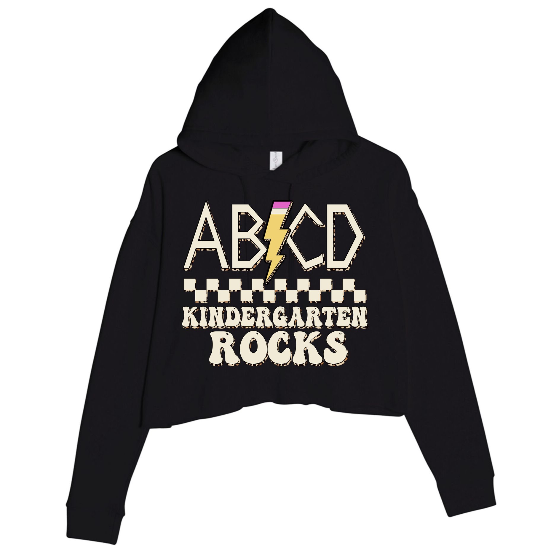ABCD Kindergarten Rocks Crop Fleece Hoodie