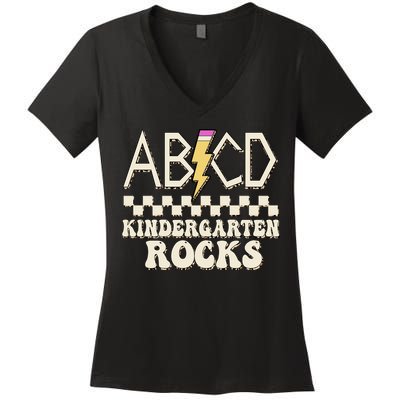 ABCD Kindergarten Rocks Women's V-Neck T-Shirt