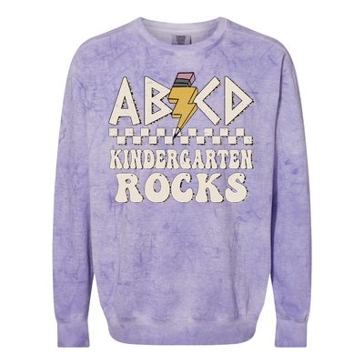 ABCD Kindergarten Rocks Back To School Kindergarten Teacher Colorblast Crewneck Sweatshirt