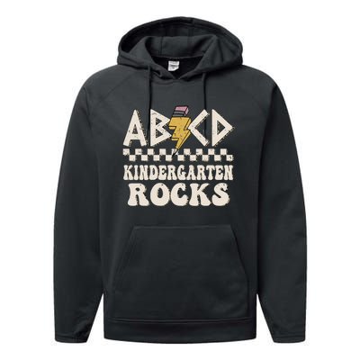 ABCD Kindergarten Rocks Back To School Kindergarten Teacher Performance Fleece Hoodie